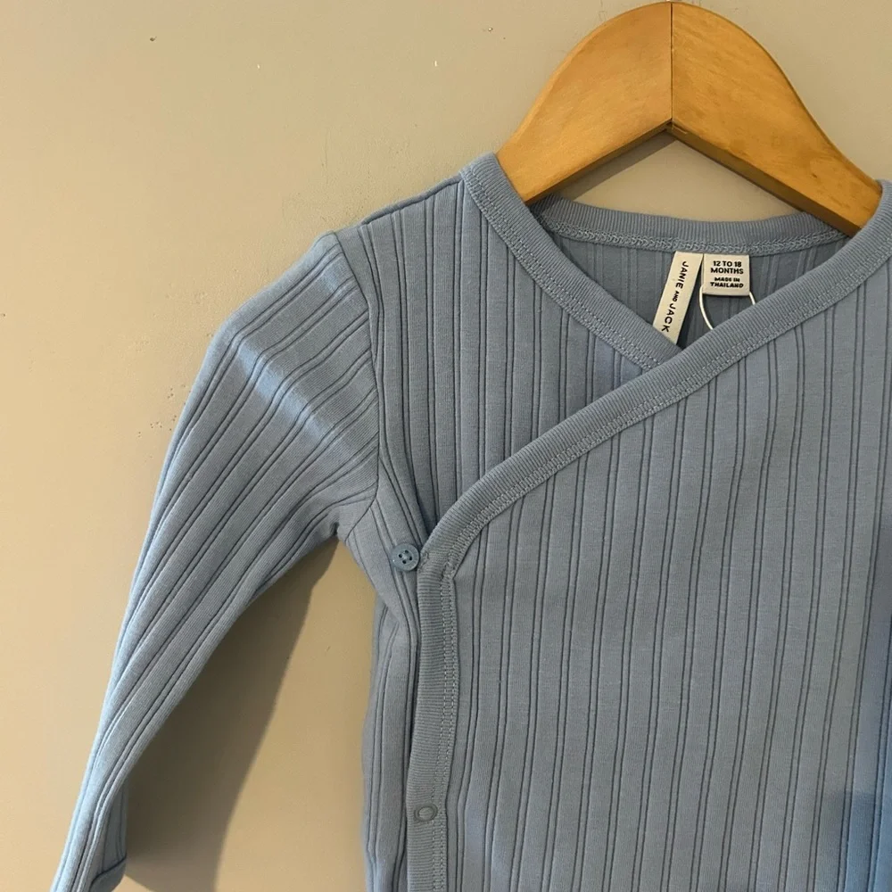 ADD ON FOR $14 Jamie and Jack‎ blue kimono-style bodysuit 12-18M- Zara H&M